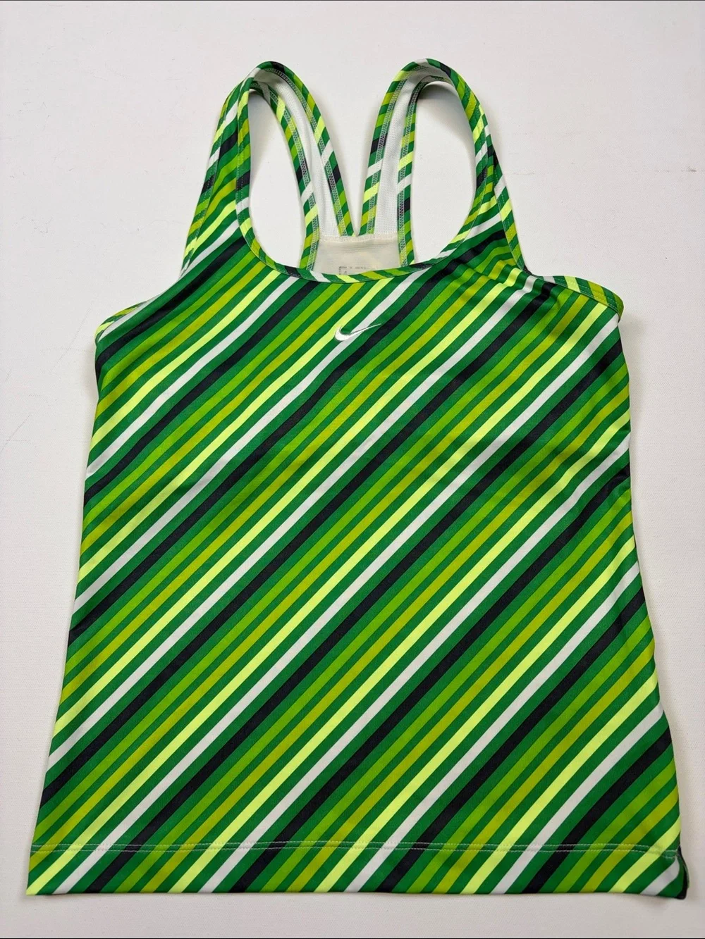 Nike Green Multi-Striped Racerback Tank Size Small